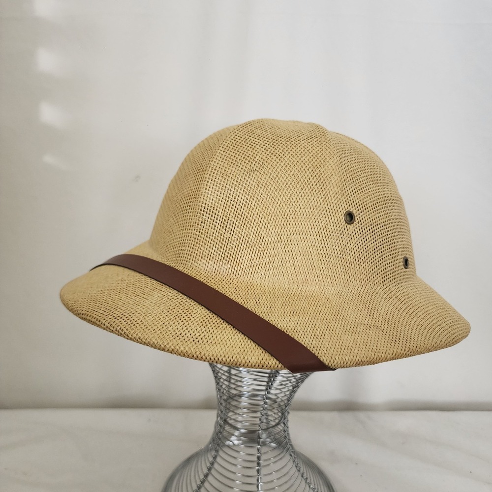 DPC Safari Hat Mens One Size Beige 100 Toyo Straw Pith Helmet Dorfman Pacific Co